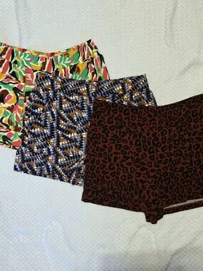 Nine West Women's Trio of Printed Shorts — Multicolor, Blue, Brown